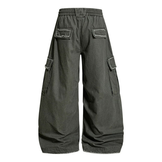 Damen Weite Cargo-Hose mit elastischem Bund, Cargo-Taschen und verstellbarem Saum Nord Taschen