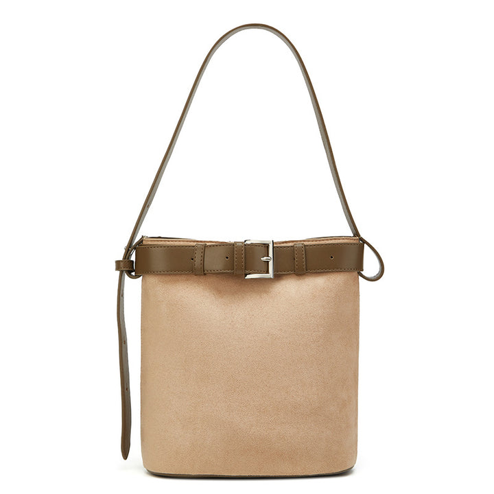 Damen Hobo-Tasche mit luxuriösem Wildlederüberzug und elegantem Gürtelakzent Nord Taschen