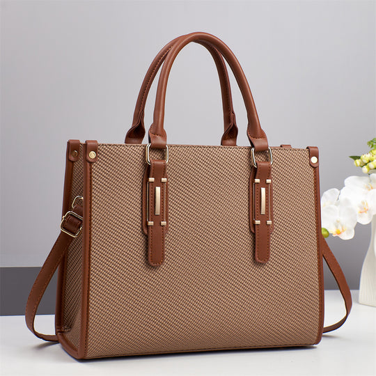 Damen hochwertige Handtasche mit luxuriösem Textilmuster und abnehmbaren Schulterriemen Nord Taschen