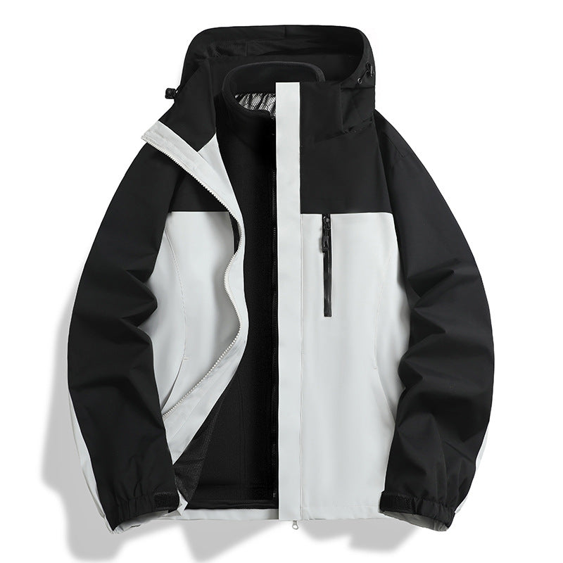 Herren Zwei-in-eins Softshell-Hybridjacke mit abnehmbarer Fleece-Innenjacke und wasserabweisender Membran Nord Taschen