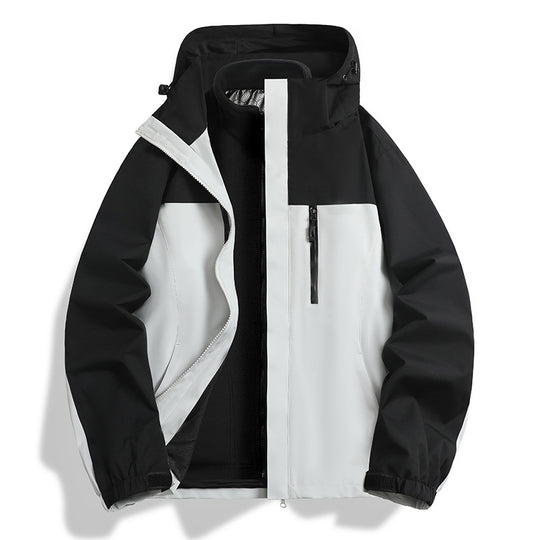 Herren Zwei-in-eins Softshell-Hybridjacke mit abnehmbarer Fleece-Innenjacke und wasserabweisender Membran Nord Taschen