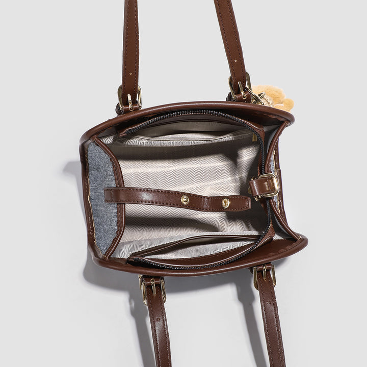 Damen Handtasche mit verspieltem Tiermotiv und praktischer Innenaufteilung Nord Taschen