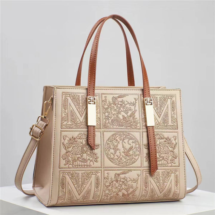 Damen edle Handtasche mit filigranem Stickdesign Nord Taschen