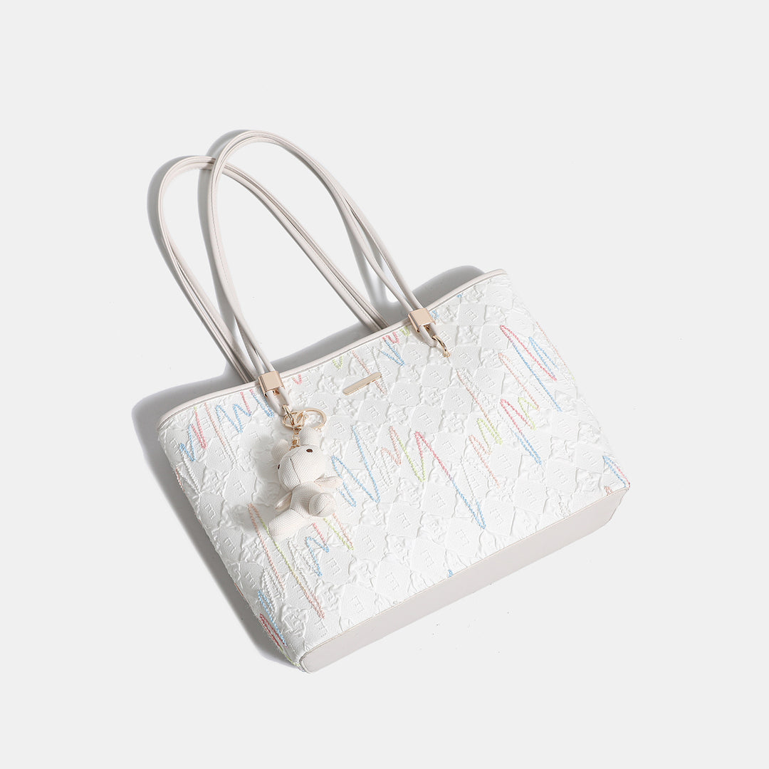 Damen Shopper-Tasche mit floralem Design und verspieltem Zubehör Nord Taschen