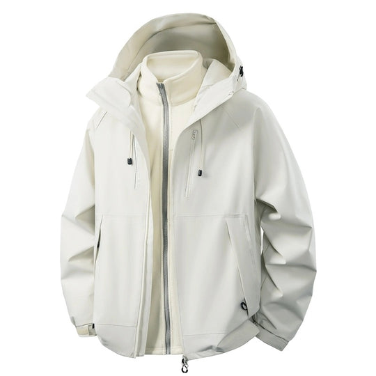 Herren Softshell-Hybridjacke mit abnehmbarem Fleece-Innenfutter winddicht wasserabweisend Nord Taschen