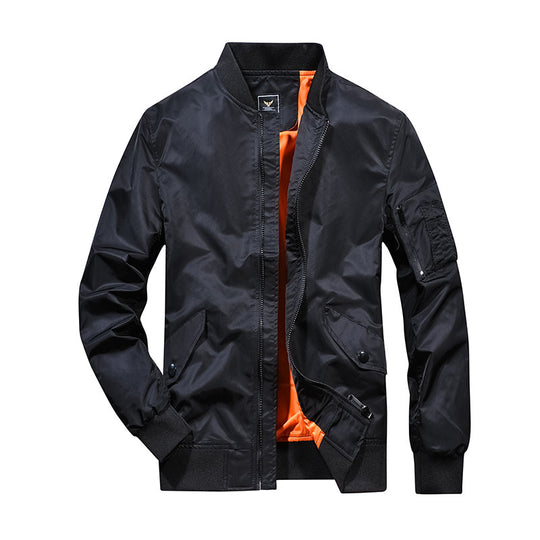 Herren Bomberjacke im Aviator-Utility-Stil mit Ärmeltasche und verstärkten Rippbündchen Nord Taschen