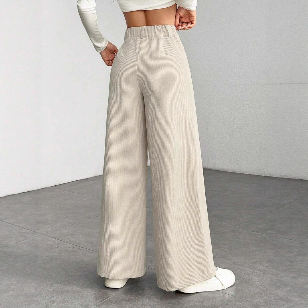 Damen Elegant und hoch taillierte Plisseehose Nord Taschen
