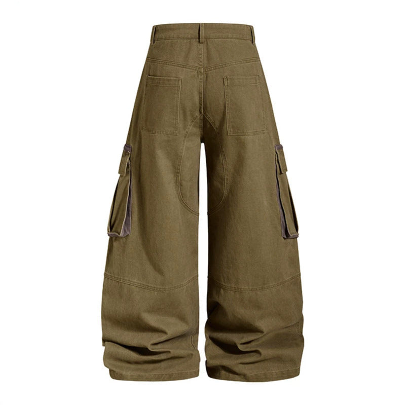 Damen Weite Cargo-Culotte-Hose mit hoher Taille, großen Klappentaschen und markanten Nahtdetails Nord Taschen