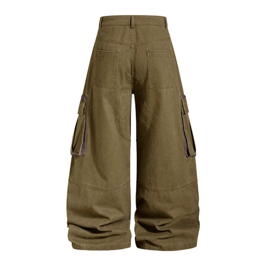 Damen Weite Cargo-Culotte-Hose mit hoher Taille, großen Klappentaschen und markanten Nahtdetails Nord Taschen