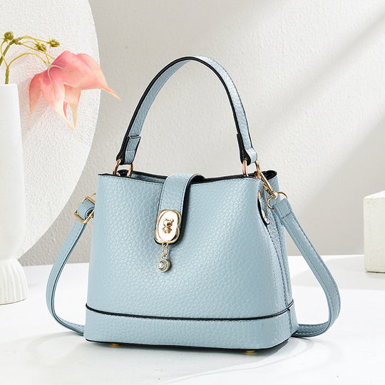 Damen elegante Handtasche mit goldenen Akzenten und abnehmbarem Schulterriemen Nord Taschen
