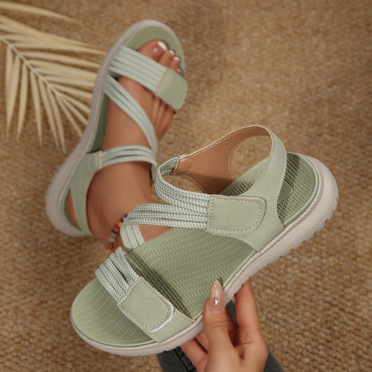 Damen Bequeme Sport-Sandalen mit elastischen Riemen und rutschfester Laufsohle