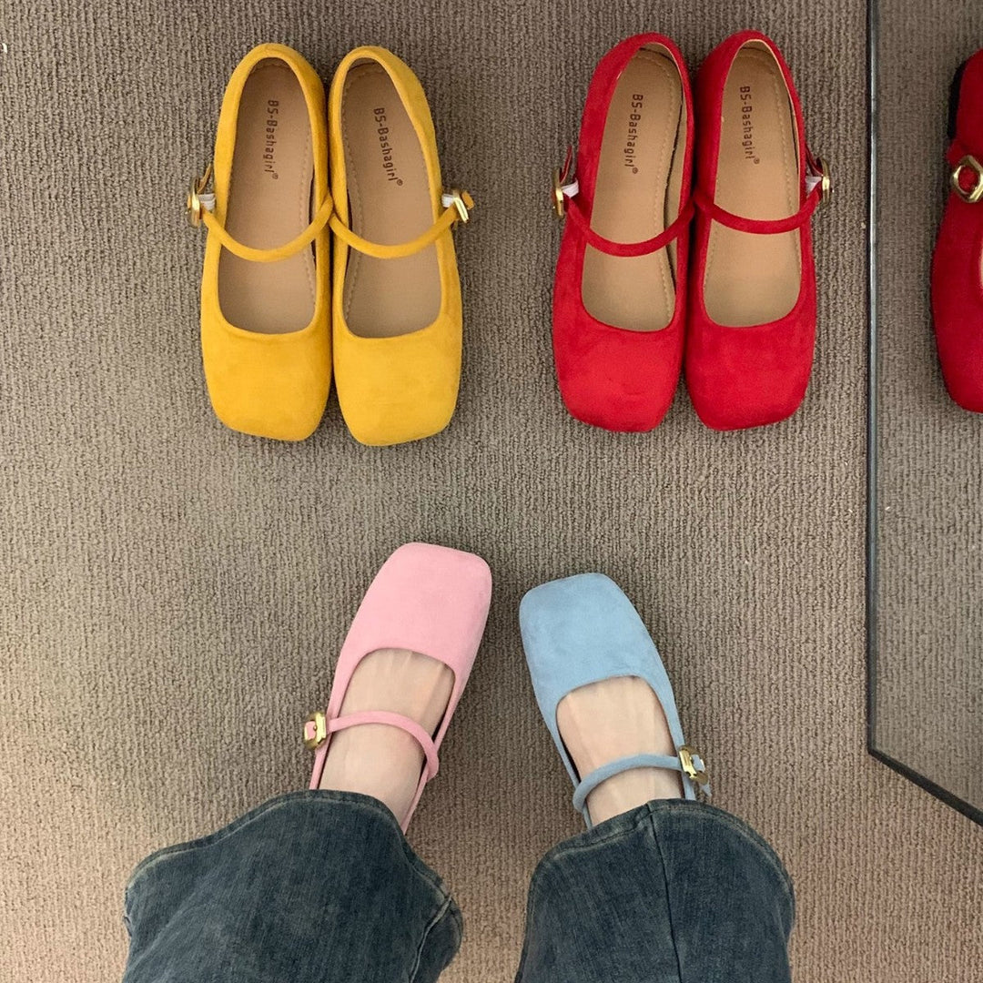 Damen elegante Mary Jane Ballerinas mit modischem Riemchen und komfortablem Fußbett Nord Taschen