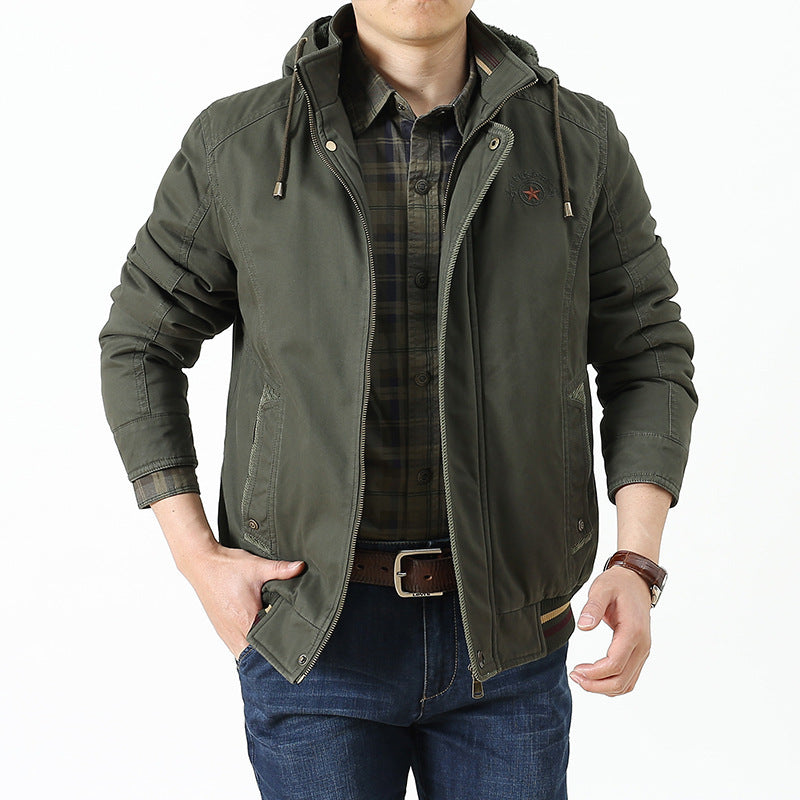 Herren Utility-Kapuzenjacke im Field-Parka-Stil mit Thermofutter und Multifunktions-Taschen Nord Taschen