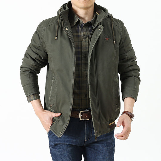 Herren Utility-Kapuzenjacke im Field-Parka-Stil mit Thermofutter und Multifunktions-Taschen Nord Taschen