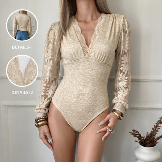 Damen Eleganter Body mit Spitzendetails Nord Taschen