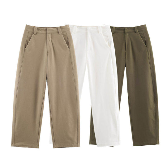 Damen Hochtaillierte Culotte-Hose mit weitem Bein und dekorativem Taillengürtel Nord Taschen