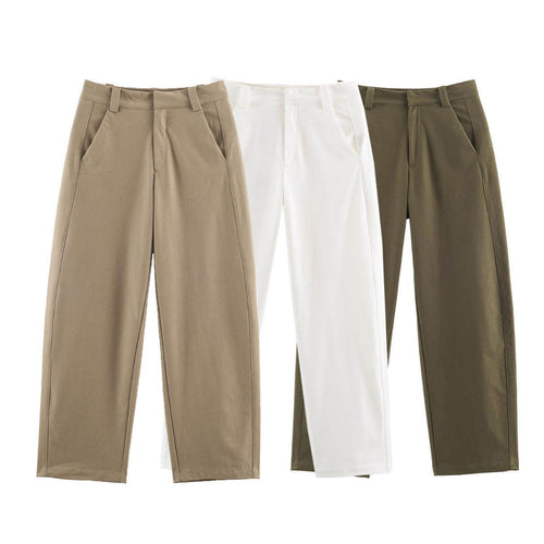 Damen Hochtaillierte Culotte-Hose mit weitem Bein und dekorativem Taillengürtel Nord Taschen