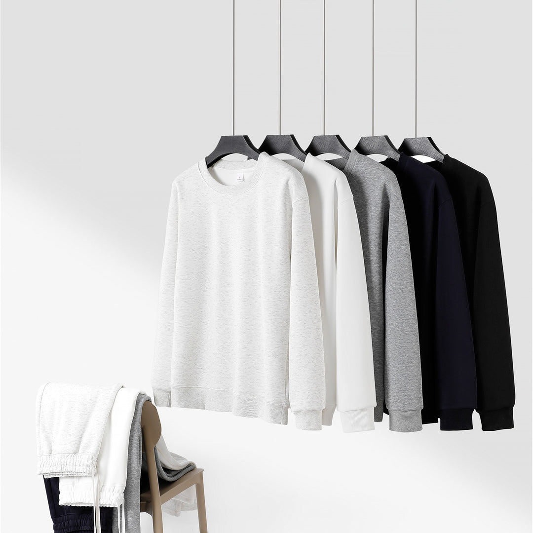 Unisex Weites Lounge-Set aus weichem Baumwollmix mit Rundhals-Sweatshirt und Kordel-Jogginghose Nord Taschen