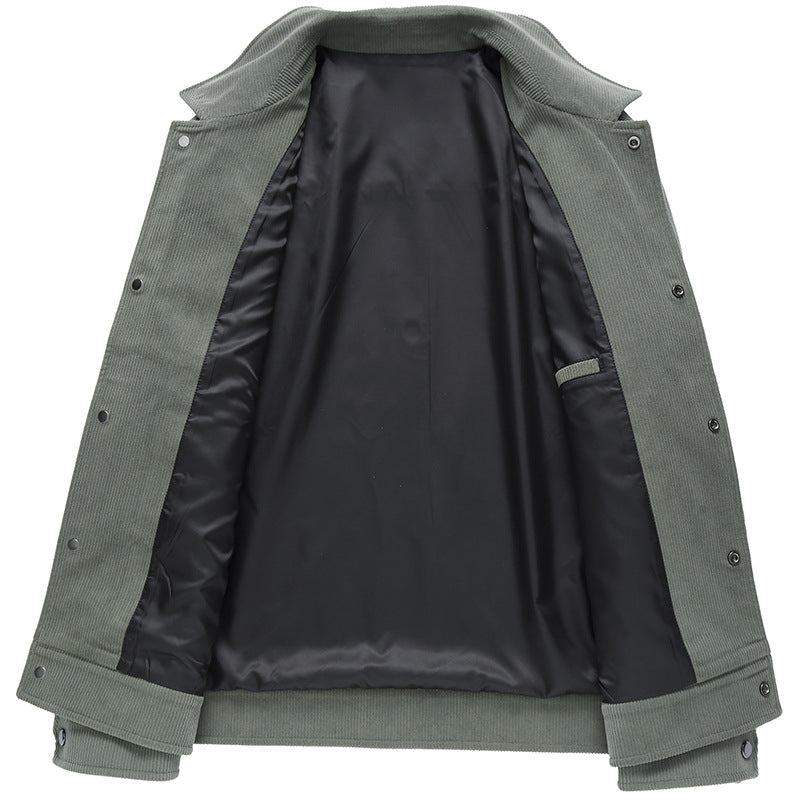 Herren Cordjacke mit Utility-Taschen und Druckknopfverschluss Nord Taschen