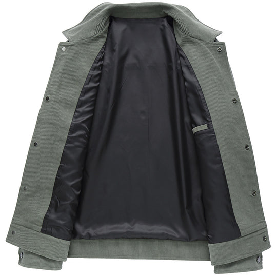 Herren Cordjacke mit Utility-Taschen und Druckknopfverschluss Nord Taschen