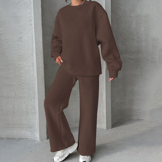 Damen Oversize-Sweatset aus weichem French-Terry mit weiter Palazzo-Jogginghose Nord Taschen