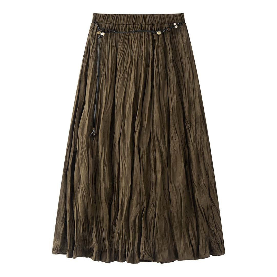 Damen Plissierter Midirock mit Crinkle-Struktur Nord Taschen