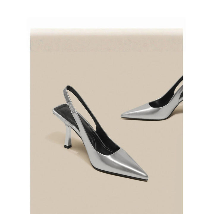 Damen Slingback High Heel Pumps mit elegantem metallic Finish