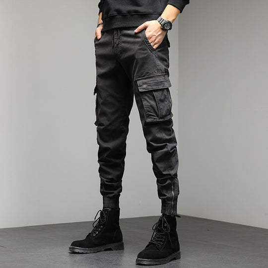 Herren Tapered Utility-Cargo-Jogger mit Tunnelzugbund, verstärkten Kniepartien & Mehrfach-Taschen Nord Taschen