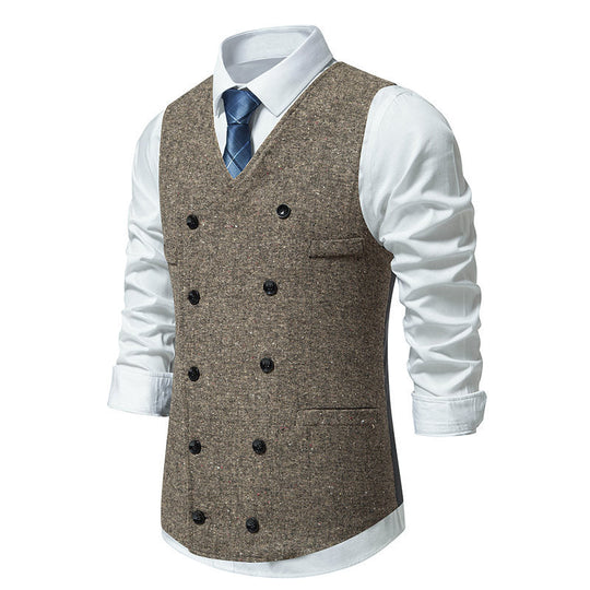 Herren elegante Anzugweste mit doppelt knöpfbarem Design und praktischen Taschen Nord Taschen