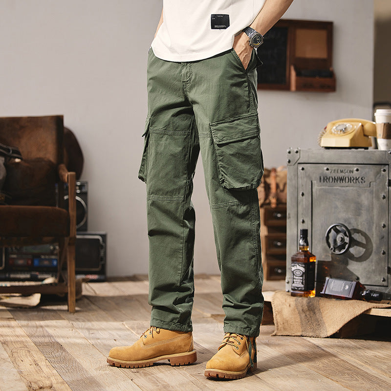Herren Funktionale Cargo-Arbeitshose mit Kniepasse, Mehrfach‑Klappentaschen und Relaxed‑Straight‑Schnitt Nord Taschen