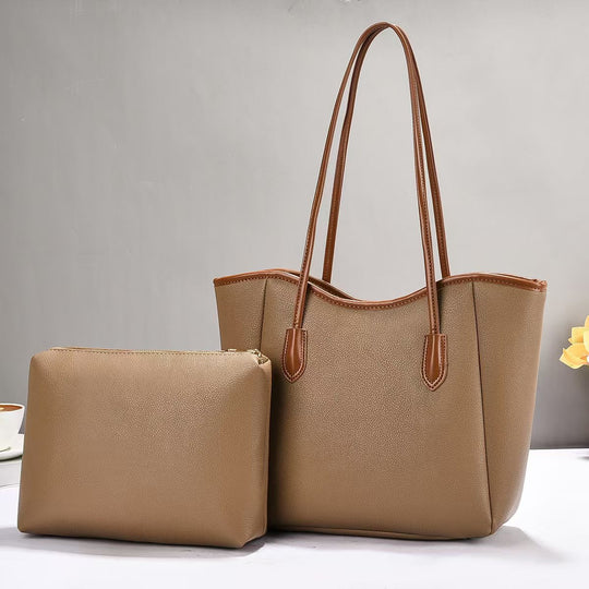 Damen elegante Shopper-Tasche mit praktischem Innenfach und abnehmbarer Clutch Nord Taschen