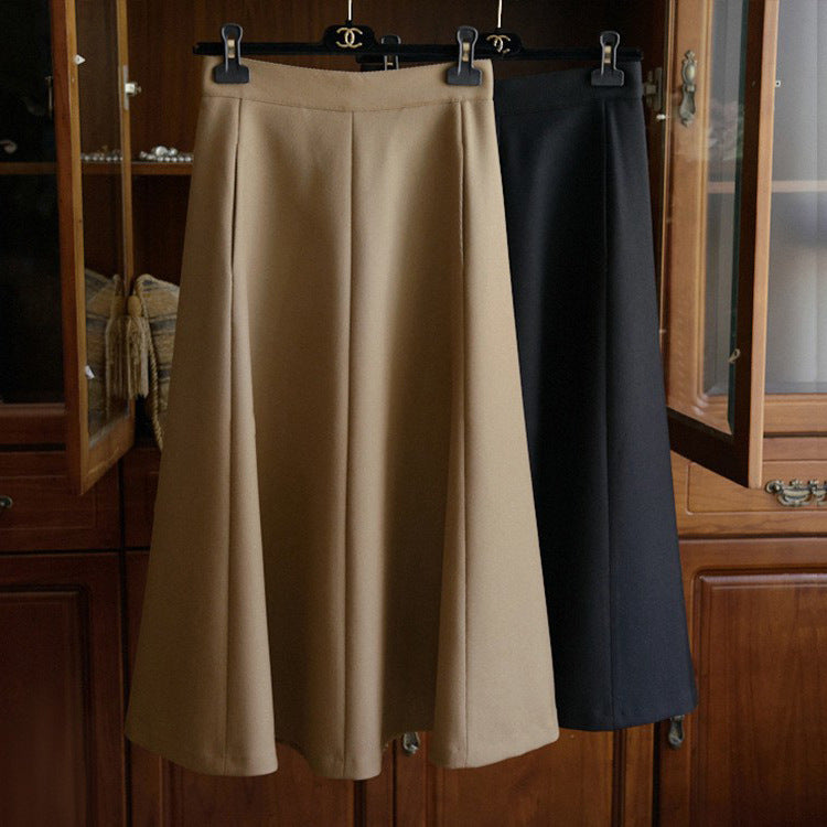 Damen Hochtaillierter Midi-Rock mit ausgestellter A‑Linie und feinen Teilungsnähten Nord Taschen