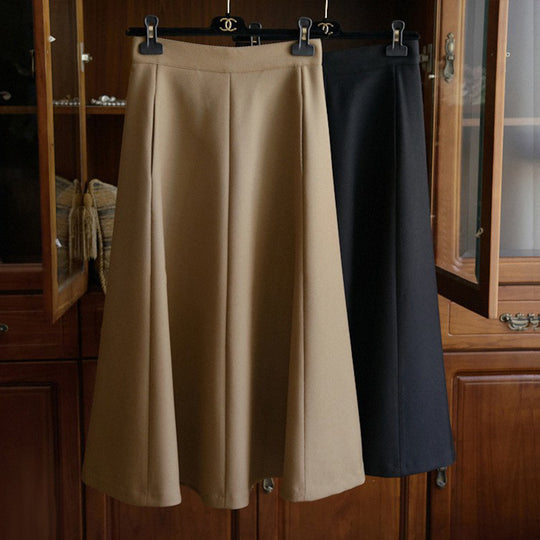 Damen Hochtaillierter Midi-Rock mit ausgestellter A‑Linie und feinen Teilungsnähten Nord Taschen