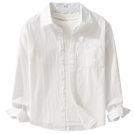 Herren Relaxed-Fit Baumwoll-Overshirt mit Kentkragen und Brusttasche Nord Taschen
