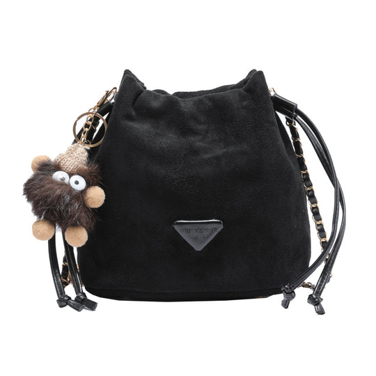 Damen Damen Umhängetasche aus hochwertigem Wildleder mit elegantem Kettengriff Nord Taschen