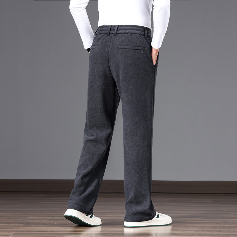 Herren Lässige Relaxed-Fit Baumwoll-Mix Freizeithose mit Kordelzug und geradem Bein Nord Taschen