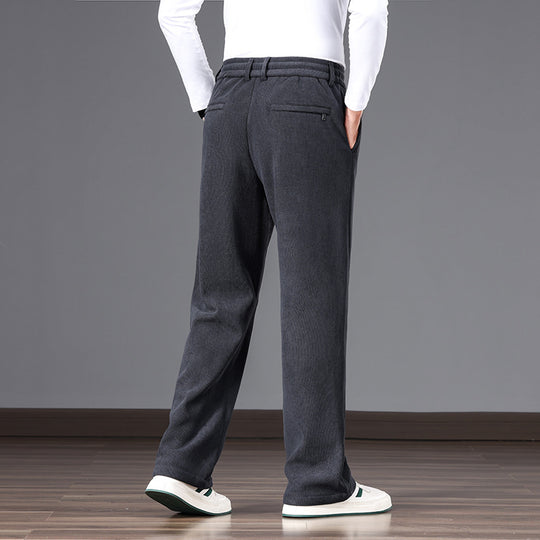 Herren Lässige Relaxed-Fit Baumwoll-Mix Freizeithose mit Kordelzug und geradem Bein Nord Taschen