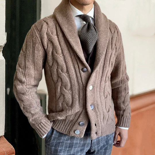 Warme Zopfmuster Strickjacke