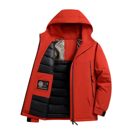 Herren Isolierte Softshell-Parka mit technischer Kapuze, winddichter Außenhülle und Innentaschen Nord Taschen