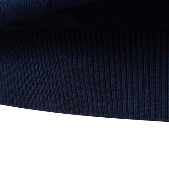 Herren Strickpullover mit Troyerkragen und Rautenmuster Nord Taschen