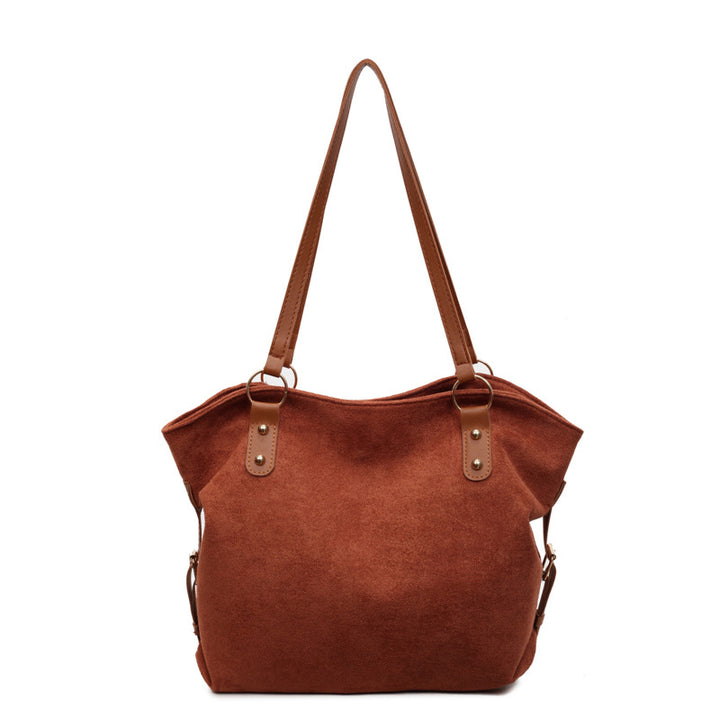 Damen Shopper-Tasche aus weichem Veloursleder mit eleganten Tragegriffen Nord Taschen