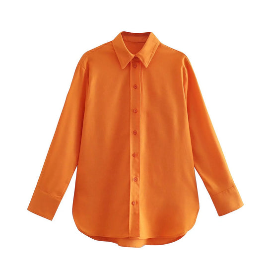 Damen Oversize-Hemdbluse mit verlängertem Rückenteil, kastigem Schnitt und durchgehender Knopfleiste Nord Taschen