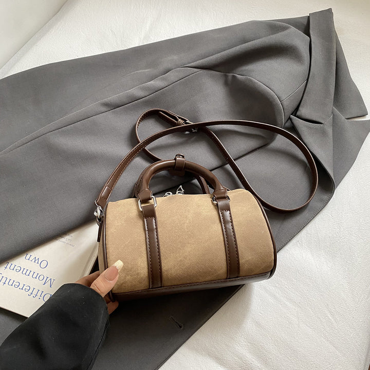 Damen modische Handtasche mit strukturiertem Denim und Lederdetails Nord Taschen