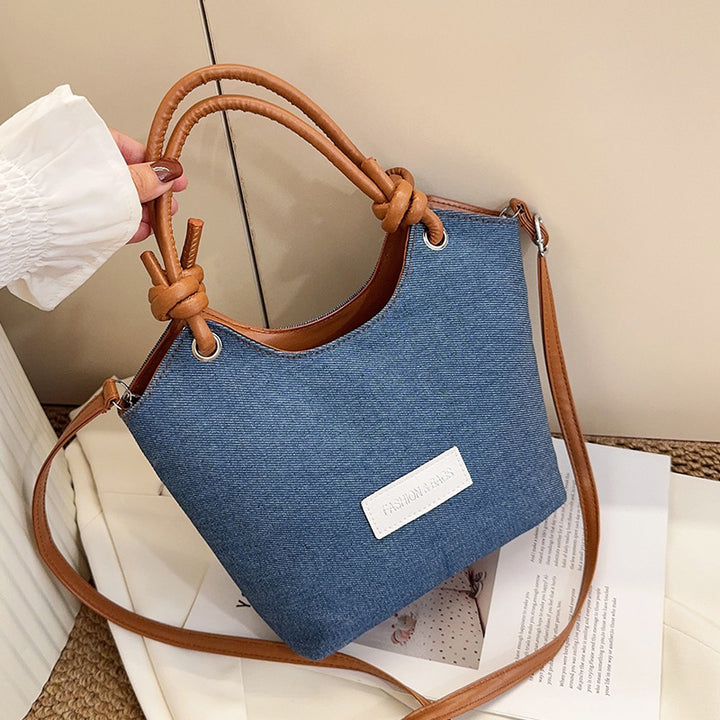 Damen Handtasche aus strapazierfähigem Denim mit eleganten Lederdetails Nord Taschen