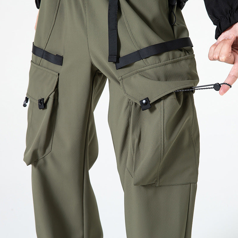 Herren weite technische Cargohose mit Mehrfach‑Taschen, wasserabweisendem Ripstop und verstellbarem Tunnelzugbund Nord Taschen
