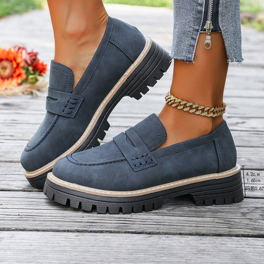 Damen Chunky Loafer mit grober Profilsohle und Faux‑Suede Obermaterial Nord Taschen