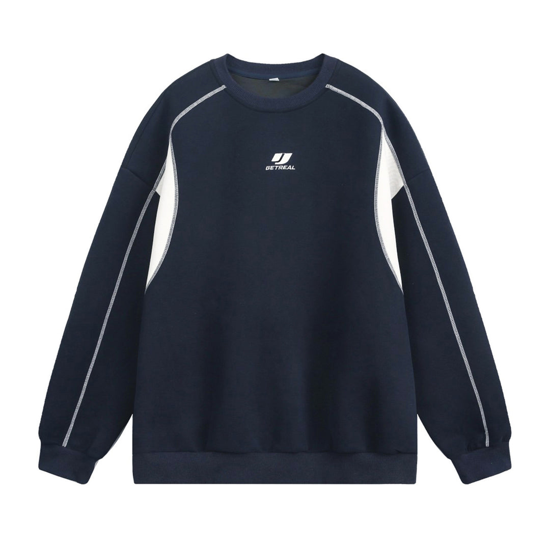 Unisex Sportlich-lässiges Oversize-Sweatshirt mit Rundhals, Kontrast-Panels und Flatlock-Nähten Nord Taschen