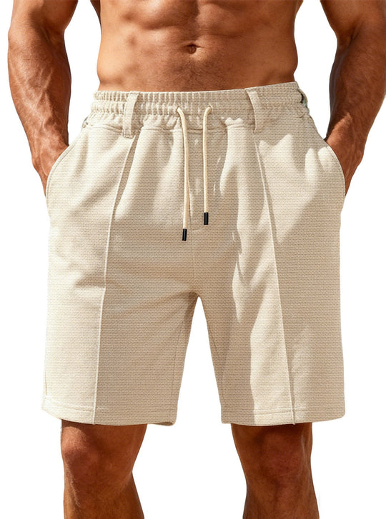 Herren nan Chino-inspirierte Relax-Shorts mit Bundfalten elastischem Tunnelzug und Eingrifftaschen Nord Taschen