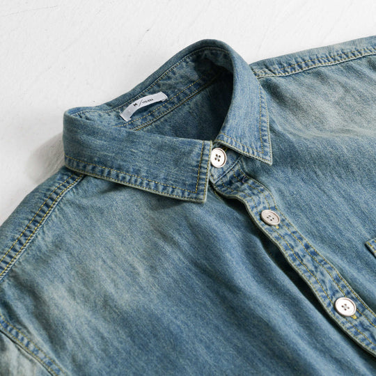Herren Vintage-Optik Denim-Hemdjacke mit Brusttasche und Relaxed-Fit Nord Taschen