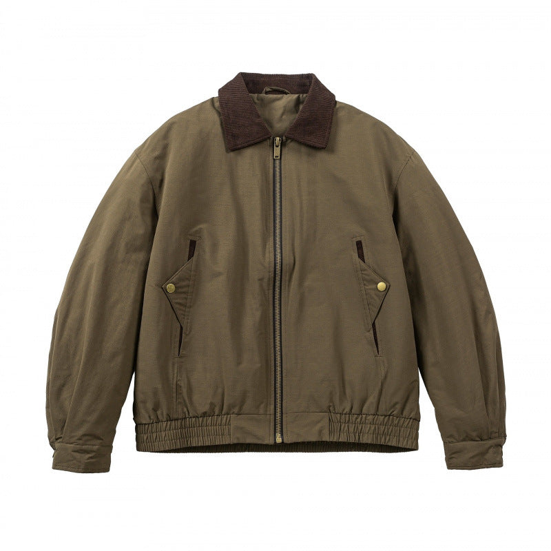 Herren Boxy-Field-Bomberjacke mit Cordkragen, Metallreißverschluss und elastischem Saum Nord Taschen